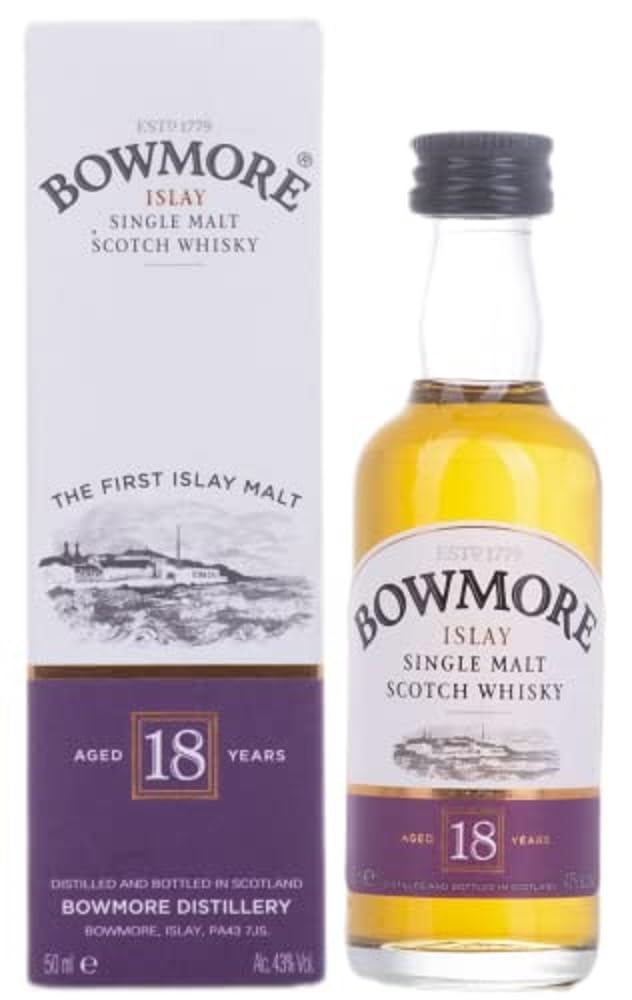 Bowmore 18 Year Old Single Malt Scotch Whisky, 5 cl Miniature