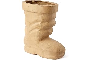 Miniature Santa Papier-Mache Boot for Yuletide Embellishment and Festive Diorama Displays