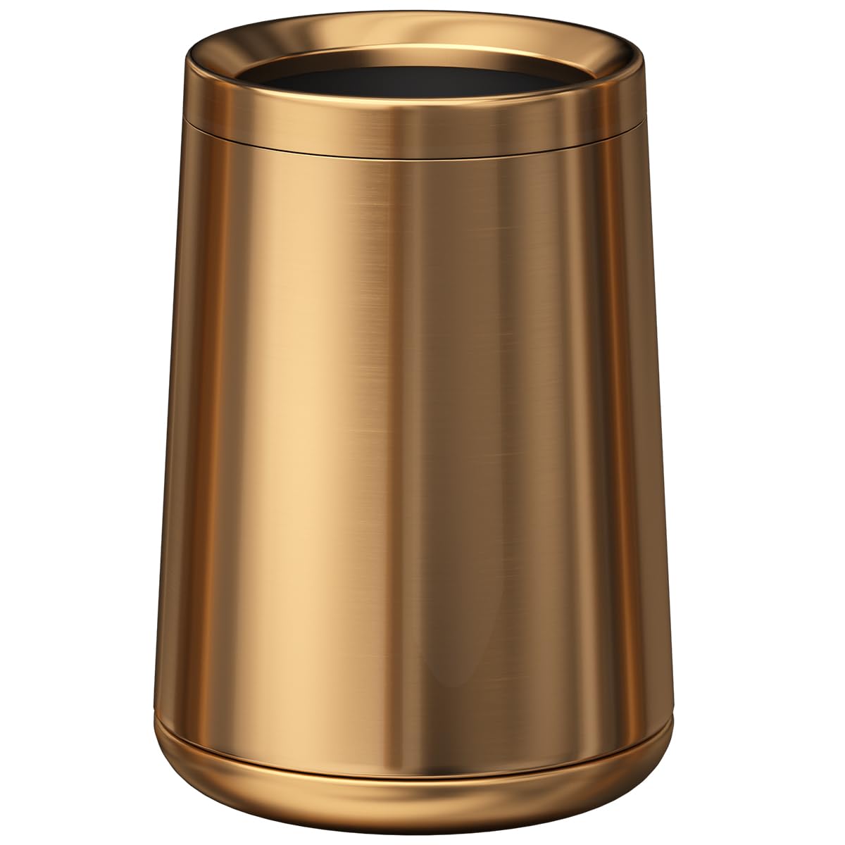 8L 2 1GAL Small Bedroom Garbage Can Open Top Trash Can Brush Brass Bathroom Trash Bin Stainless Steel