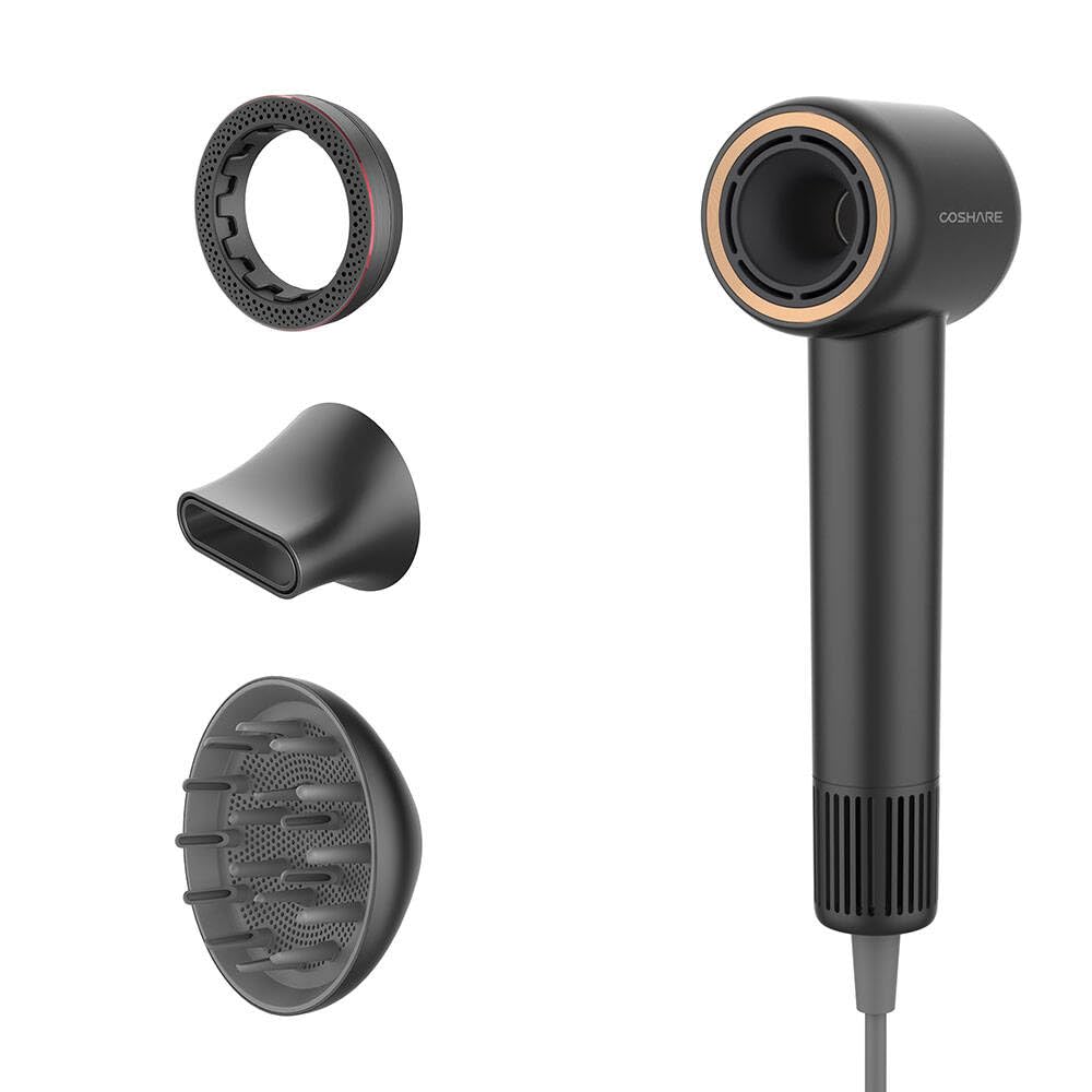 Senon Coshare HD10E SuperFlow1 İyon Teknolojili Isı Dereceli Led Işıklı Saç Kurutma Fön Makinesi (Siyah)