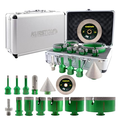 KURSTOL Forets Diamant pour Carrelage 13 Pièces - 6/8/10/20/32/35/55/68/100mm...