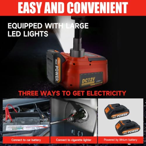 Image of E-HEELP Cordless Electric Floor Jack Kit 5 Ton with Remote, Wrench and LED