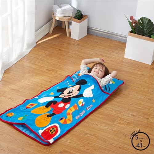 Image of Super Soft Plush Toddler Quilted Nap Mat with Built in Blanket and Pillow