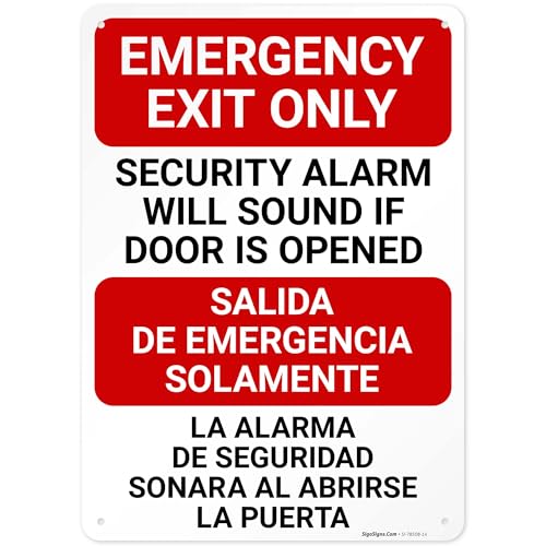 Panneau issue de secours bilingue alarme sécurité 25x35cm