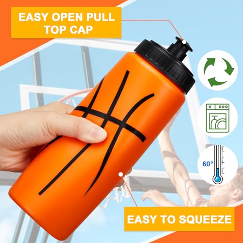 Yaomiao Basketball Water Bottle 20 oz Reusable Bpa Free Squeeze Easy Carry Leak Proof for Team Sports Basketball Stuff Party Favors Gifts for Boys Girls - Image 4