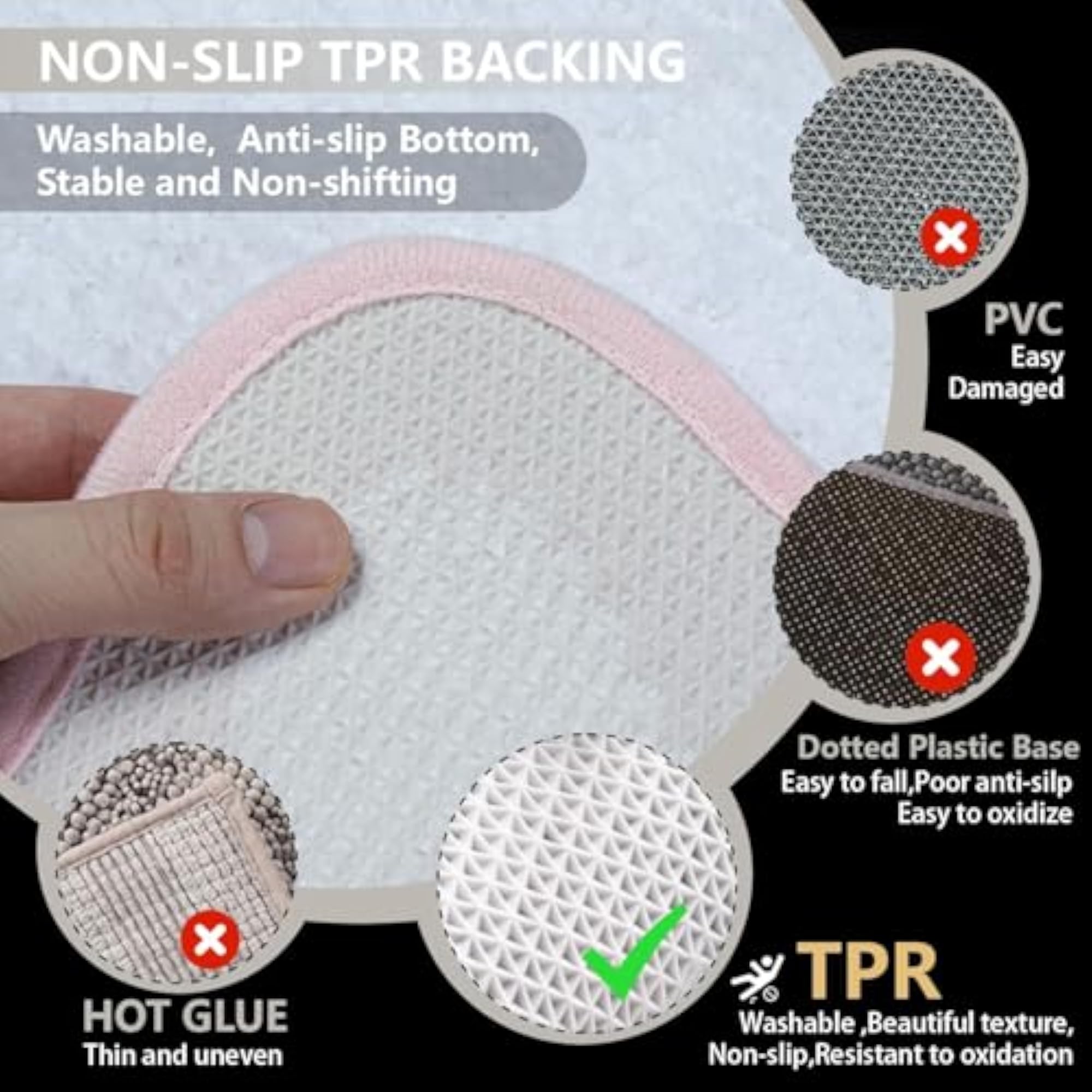 Pink Bathroom Rugs Soft Non Slip Bath Mat