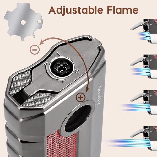 Encendedor antorcha triple llama a prueba de viento miniatura 3