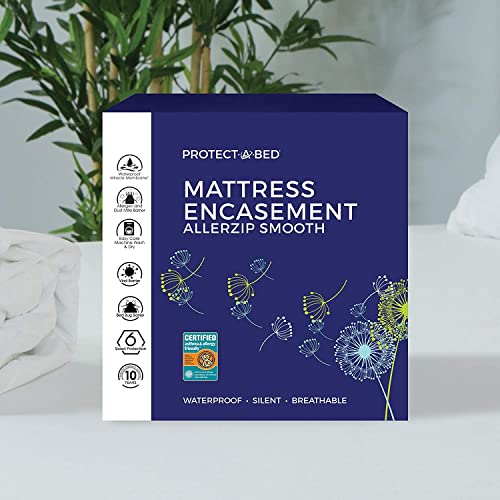 Protect-A-Bed AllerZip Smooth Waterproof Mattress Protector,...