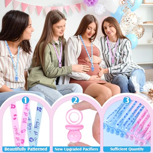 Image of XINHUIDALSQ 100 Baby Shower Pacifiers Necklace, Acrylic Pacifier Necklaces