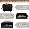 VASCHY Messenger Bag, Waxed Canvas Man Bag 15.6 inch Laptop Shoulder Bag for Men Women Water Resistant Briefcase Satchel with Shoulder Strap and Luggage Sleeve for Work,School,Business Trip (Grey) #3