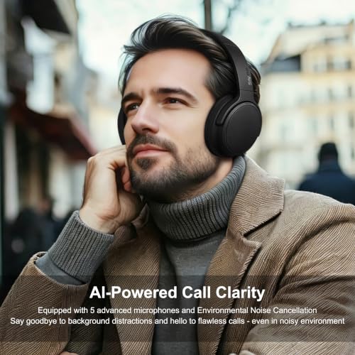 Image of Srhythm NiceComfort 35 (2nd Gen) Hybrid Noise Cancelling Headphones,Wireless Bluetooth 6.0, 5Microphones with ENC,Transparency,Spatial Audio,140H Playtime,Low Latency,Custom EQ via App Black
