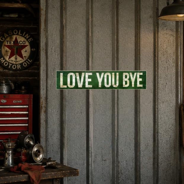 You Bye Aluminum Tin Sign 16x4 Inch Funny Wall Decor Rustic Green Retro Hanging Plaque for Bedroom Living Room Office Bar Couple Gift Home Decoration Holiday Present Idea - image 4