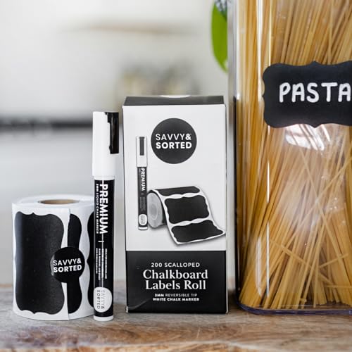200-Chalkboard-Labels-for-Containers-Waterproof-Black-Jar-Labels-with-Chalk-Markers-Reusable-Chalk-Stickers-Kitchen-Pantry-Containers-and-Storage-Bin-Organization
