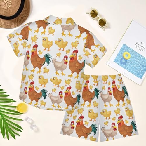 Image of visesunny Boy Floral Short Sleeve Button Down Shirt & Casual Shorts Set Summer Outfits 3-10 Years Clothes