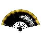 舞扇子 黒地天金にホログラム箔 黒塗 9寸5分 [日本製] 京扇子 お稽古 舞台に