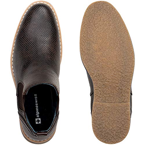 Alpine Swiss Mens Nash Chelsea Boots Snakeskin Ankle Boot Genuine Leather Lined3