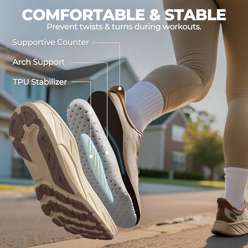 Women's Slip On Walking Shoes Hands Free Running Tennis Non-Slip Comfortable Workout Gym Breathable Lightweight StediBase Fashion Sneakers2