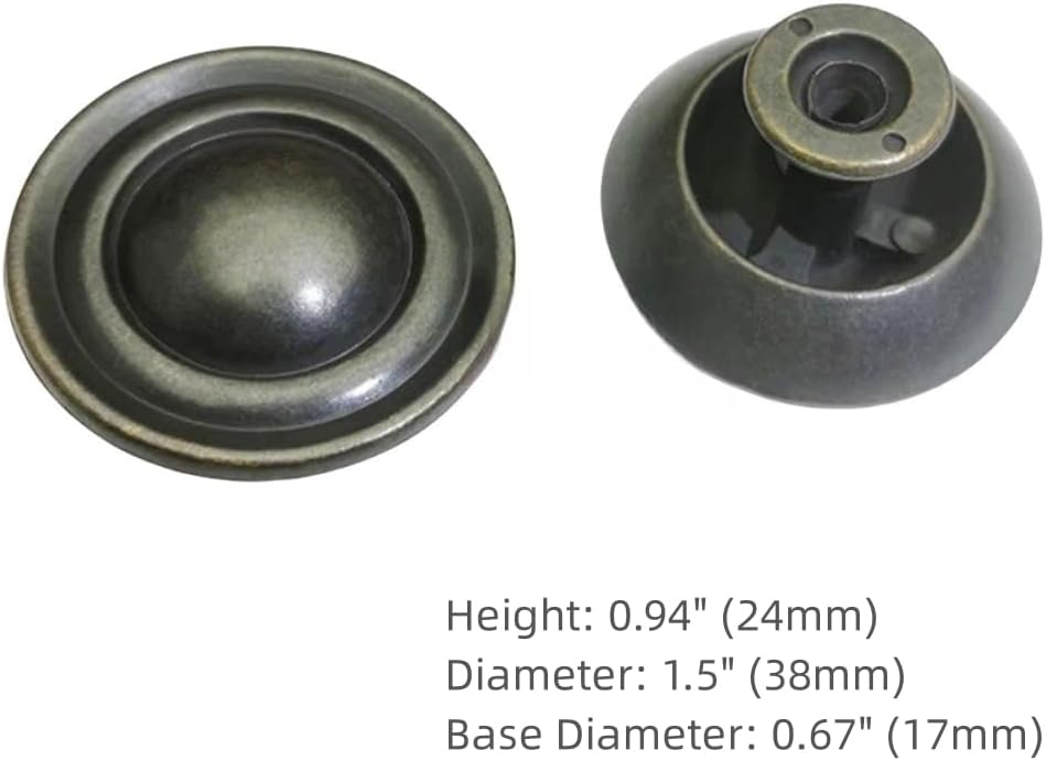 Antique Black Drawer Single Hole Knob Dollar Vintage Americana,Zinc Alloy Cabinet Hardware for Kitchen Bathroom Pulls 1.5 Inch Diameter (10)
