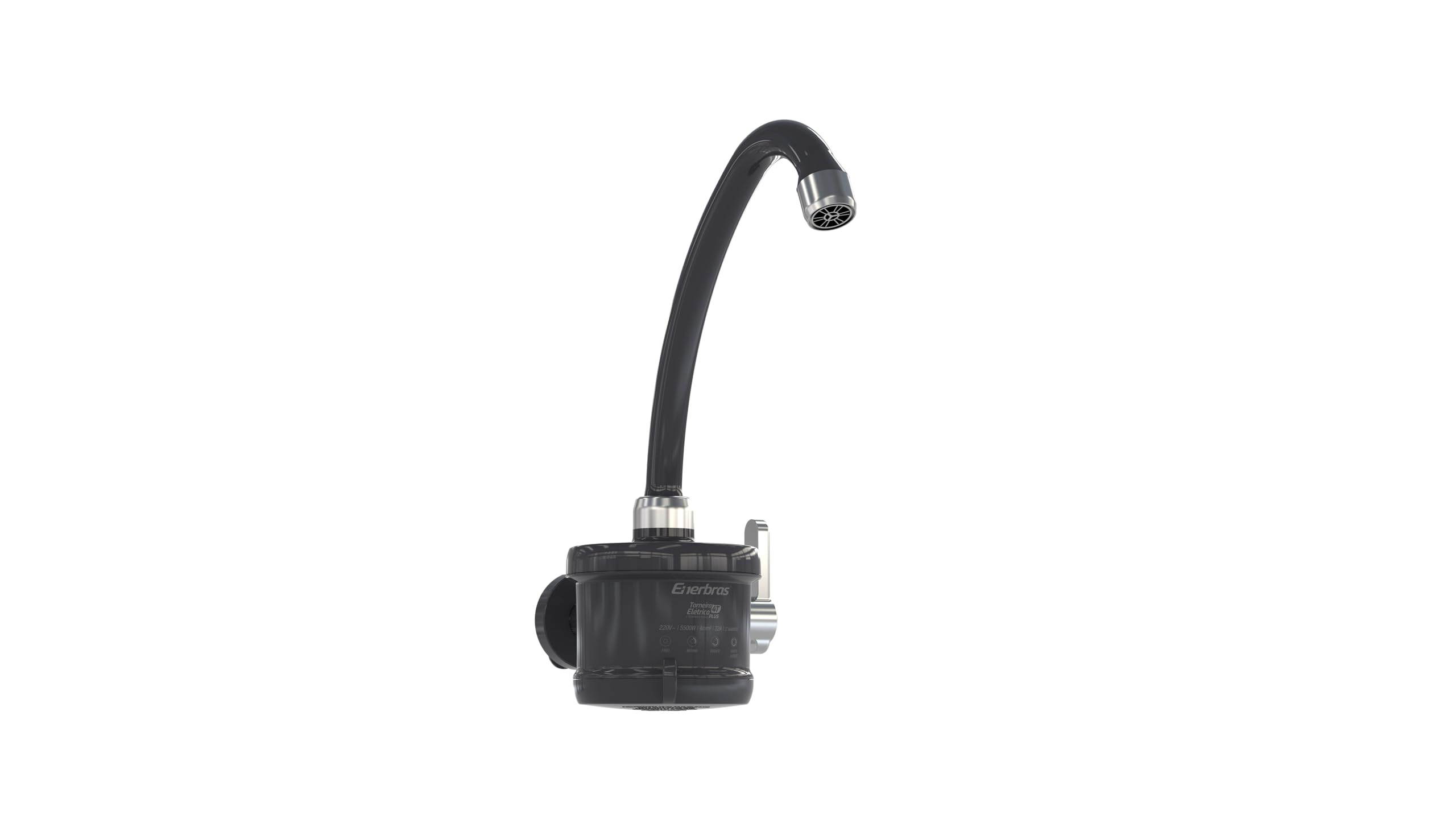 Enerbras Torneira Elétrica Plus de Parede 4 Temperaturas 5500W 220V Preta e Cromado