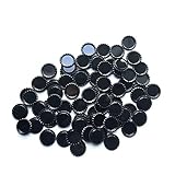 RUTICH 100 PCS Flat Decorative Bottle Cap Craft Bottle Stickers Double Sideds Printed for Hair Bows, DIY Pendants or Craft ScraPbooks(Black)