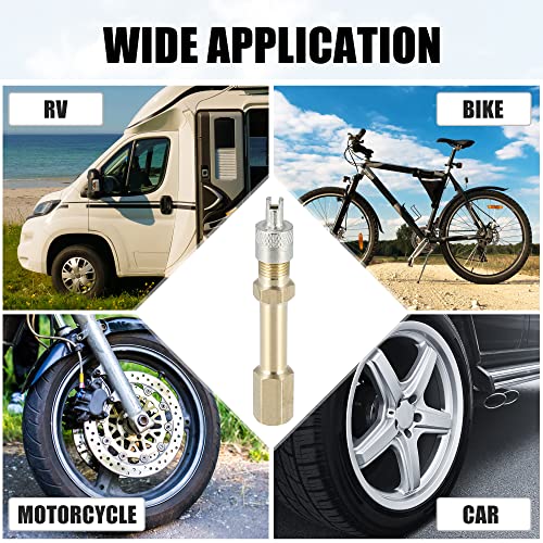 Image of X AUTOHAUX 50mm /1.97 inch Long Brass Auto Tire Valve Extension Adaptor Air Tyre Stem Extender Inflation Stright Bore for Car Truck Motorcycle Bike Mower Scooter