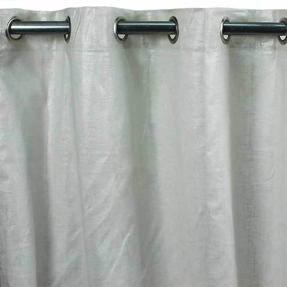 Rideau blanc 140x250 cm coton et lin Comete style uni pour salon