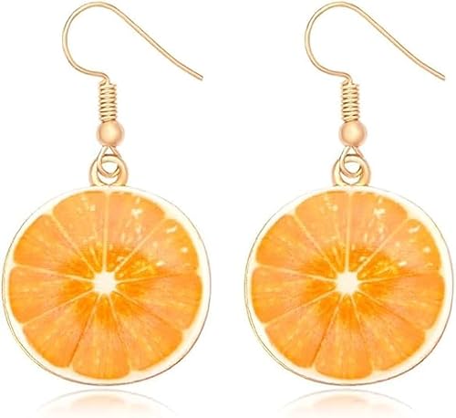 Zitronen Obst Ohrringe Früchte Tropfen Orangenscheibe Acryl Baumeln Ohrringe Kreative Niedliche Anhänger Schmuck für Damen Frauen Mädchen Sommer Strand Alltag Hochzeit Geschenk
