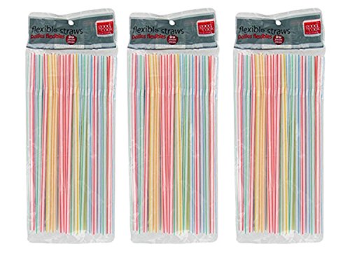 Paquete de 3 de Pitillos Flexibles GoodCook 50 Unidades