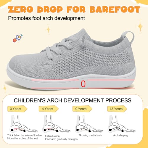 Image of LeIsfIt Toddler Shoes Girls Boys Wide Shoes Kids Zero Drop Minimalist Sneakers Barefoot Slip on Tennis Sneakers