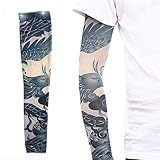 ZQXPP Z158 Tattoo Sport Arm Sleeve Cycling Sun Protective Uv Cover Arm Sleeves-1 Pair Color2