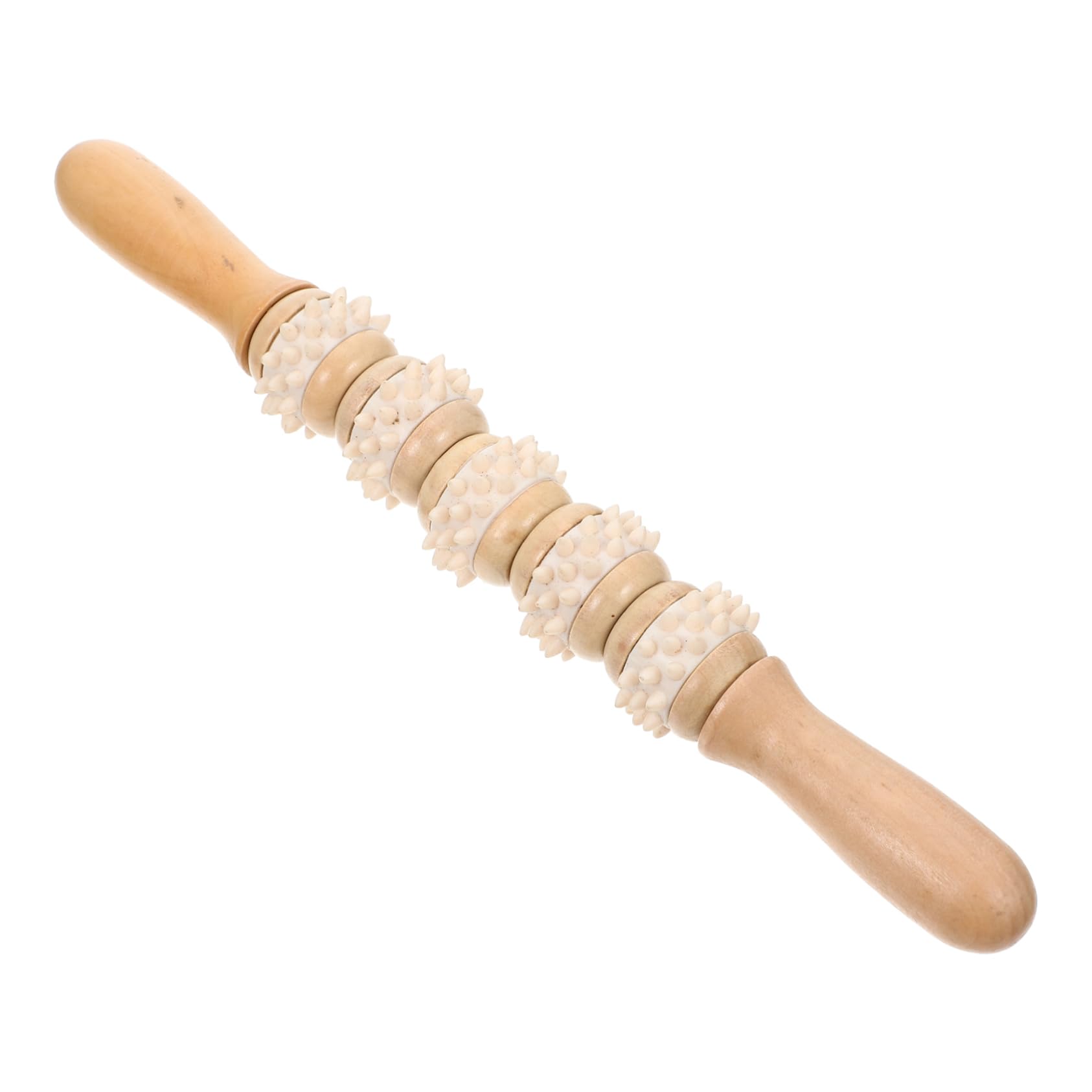 Ipetboom Wooden Massage Roller Stick Back Massaging Tool Ergonomic Design for Relief