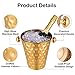 BARsics 5-Quart Metal Golden Champagne Bucket, Hammered Mirror Finish Stainless Steel Ice Bucket for Party, Wedding, Banquet (Gold)