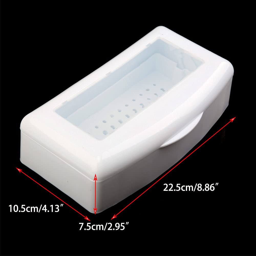 2 vaschette per sterilizzazione barbicida, con coperchio trasparente, contenitore sterilizzatore per strumenti per manicure e disinfezione pulita