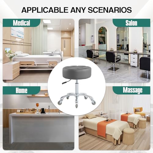 Ainilaily Banco de rodinhas com altura ajustável, banco de rolo para spa de massagem médica, banco g