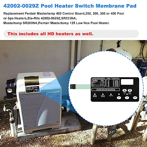 USonline911 New Upgraded Switch Membrane Pad Replacement #472610Z for MasterTemp Pool and Spa Heater Electrical System