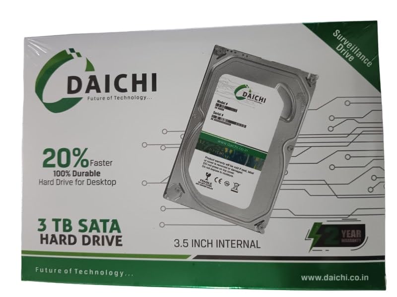 DAICHI All Desktop, NVR, DVR Supported HDD 3TB (Black/Silver, 2 Years Warrenty) (B0CKNGRD5H) Amazon Price History, Amazon Price Tracker