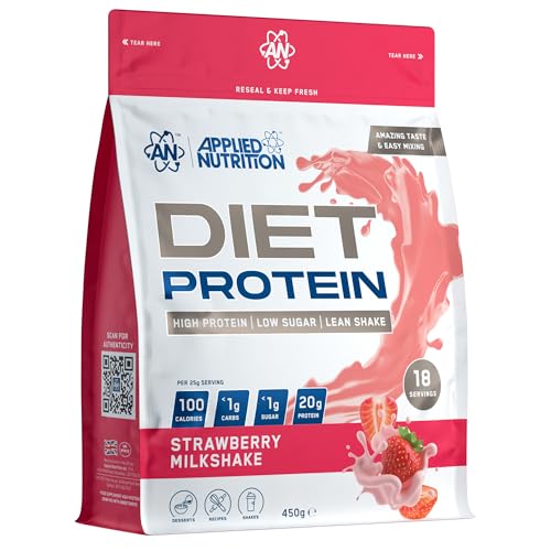 Applied Nutrition Diet Whey - High Protein Powder Supplement Low Carb & Sugar for Weight Management with CLA L Carnitine Green Tea (450g - 18 Servings) (Strawberry Milkshake)