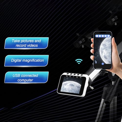 Elektronische WiFi-Okularkamera, Digitales Teleskop-Okular mit 2,8-Zoll-Bildschirm und 2-MP-HD-Objektiv, 1080P-Videoaufzeichnung für Astrofotografie und Vogelbeobachtung