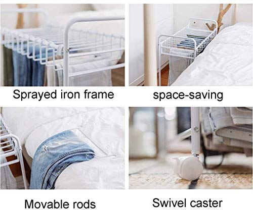 Porte-pantalons mobile blanc pour éviter les plis et optimiser les petits placards