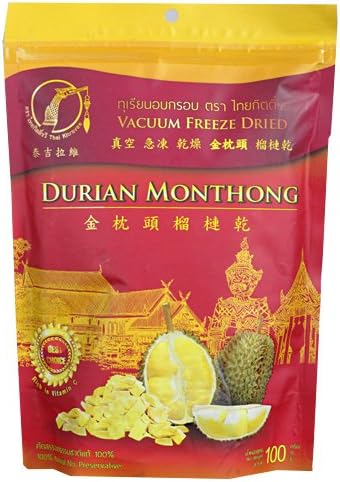 Kitravee Freeze Dried Durian Monthong Thai Fruit Snack