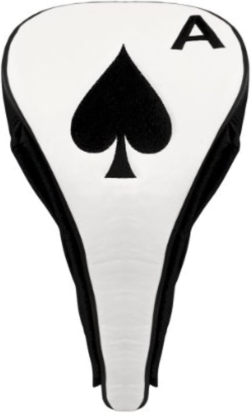 JP Lann Golf Magnetic Ace of Spades Driver Head Cover - Premium Style and Protection - Black/White - Fits 460cc Drivers - Amazon Golf Accessories