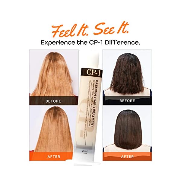 CP-1 Premium Professional Hair Mask Deep Conditioning Keratin Protein Hair Treatment for Dry Damaged Hair, Ceramide Repair System 25ml x 4 Tubes, free additional 4 travel packs
