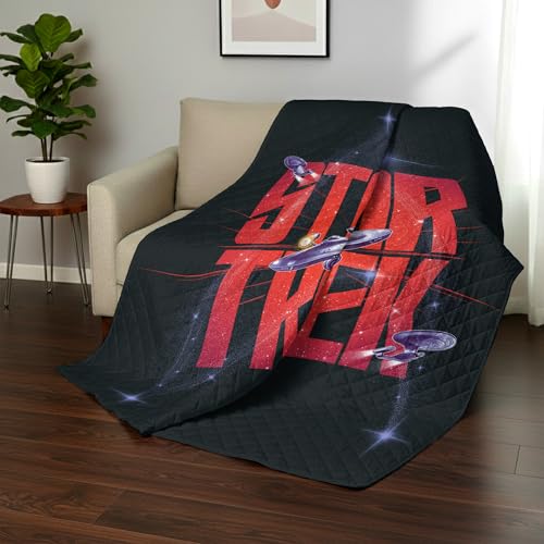 Image of Northwest Star Trek Classic Warp Speed C Quilted Throw Blanket 60x80 inches