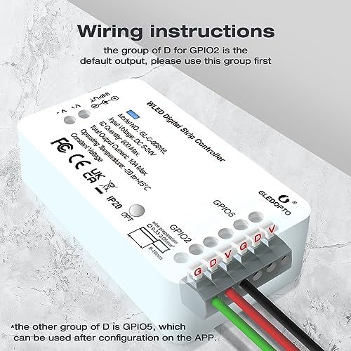Image of Gledopto WLED Digital Light Strip Controller WiFi DC5-24V WS2812B 2811 SK6812 RGB RGBW Led Strip Light No Hub (WLED Digital Strip Controller)