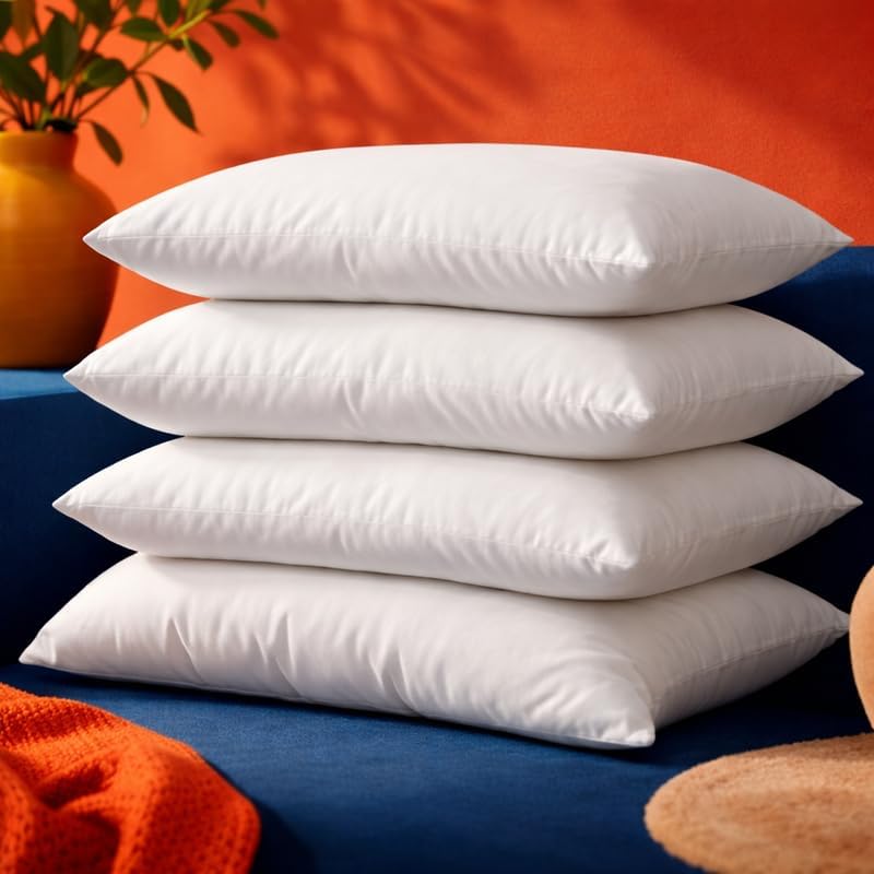 Pack of 4 Extra Soft Microfiber Filled Plush Pillow Down Alternative Hypoallergenic Best Pillows for Sleeping Hotel Style, 40 x 60 cm (Pack of 4)