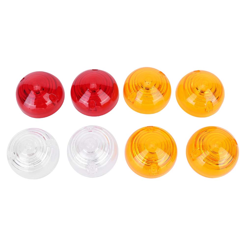 Qiilu 8 PCS Lente Indicatore di Direzione Lente indicatore luminoso Lenti per Indicatore Luminoso di Coda Laterale per Kit Indicatore Luminoso Fanale Posteriore Coda per