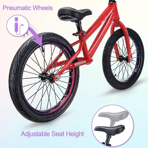 GASLIKE 16 Inch Balance Bike for Big Kids Ages 4-8 Years Old Boys and Girls, No Pedal Sports Training Bicycle, Adjustable Seat Pneumatic Tires Quick Assembly (Red) - Thumbnail 3