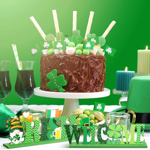 Décoration de table en bois premium pour la Saint-Patrick avec motifs trèfles de qualité - 6
