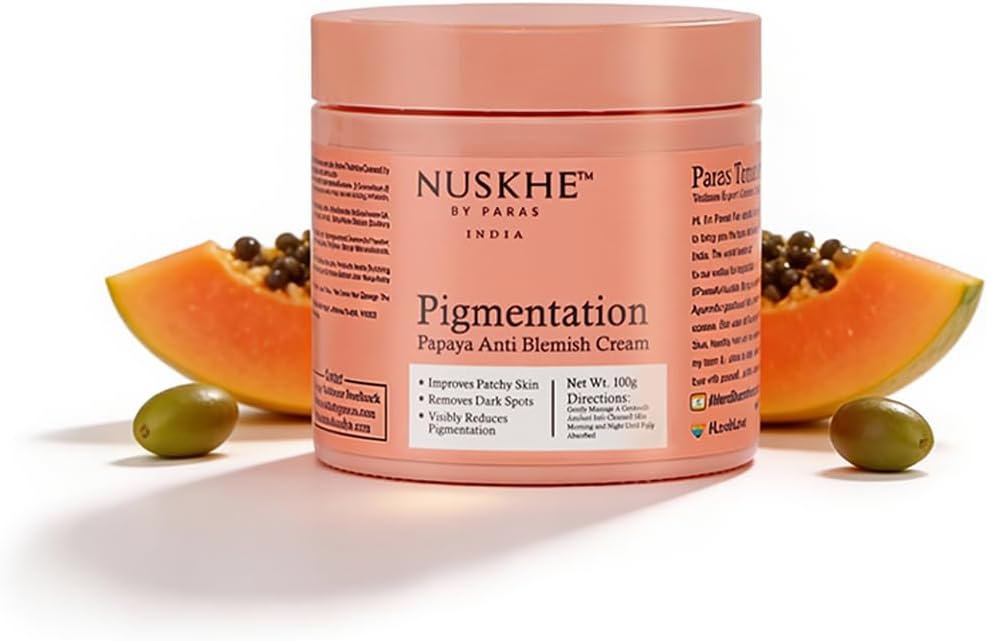 Nuskhe by Paras Ayurvedic Pigmentation Papaya Anti Blemish Cream for Pigmentation and Blemishes removal- 100 ML (Unisex Product, Suitable for all skin types)