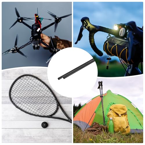 M METERXITY 5er Pack Kohlefaser Stäbe 300mm Länge 2mm Durchmesser Kohlefaser Matte Vollstab Für RC Flugzeug DIY Bastelprojekte Maßstabmodell Drachen Flügelrohr [11.81 x 0.07 Zoll]